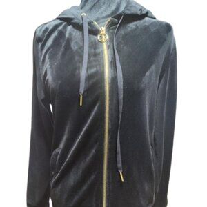 Calvin Klein Tops | Calvin Klein Velour Zip-Up Hoodie, Size S Color: Black/Gold